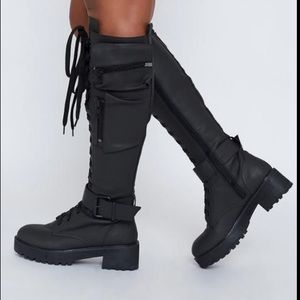 Current Mood Obsidian Combat Boots *never worn*